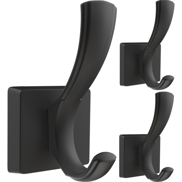 CasaHub 3 Pack Black Towel Hooks | Wayfair